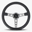 The Daytona Steering Wheel | Premium Black Leather & Graphite Spokes - Korvel