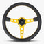 The Daytona Steering Wheel | Luxurious Black Leather with Gold Accents - Korvel