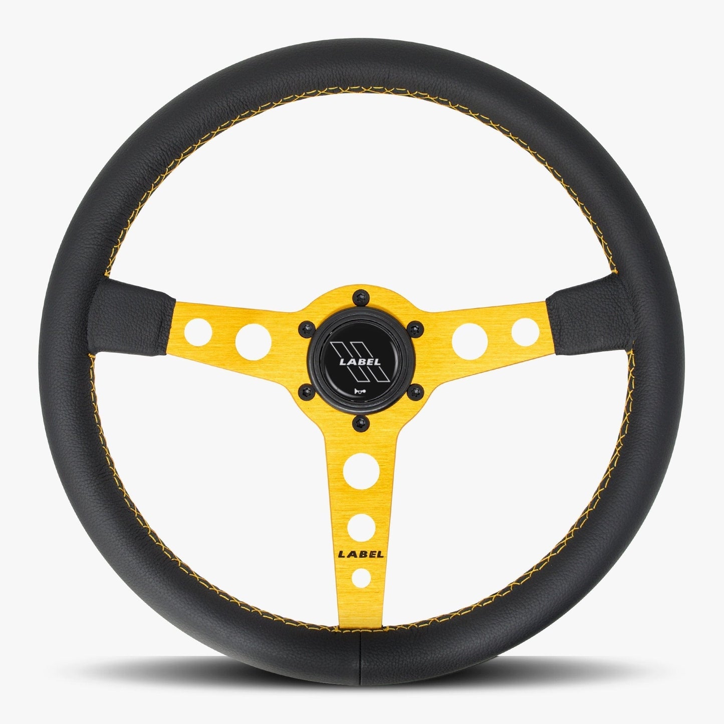 The Daytona Steering Wheel | Luxurious Black Leather with Gold Accents - Korvel