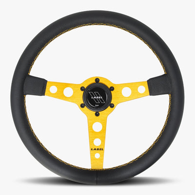The Daytona Steering Wheel | Luxurious Black Leather with Gold Accents - Korvel