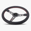 The Daytona Steering Wheel | Black Leather | Graphite Spokes | Red Stitching - Korvel
