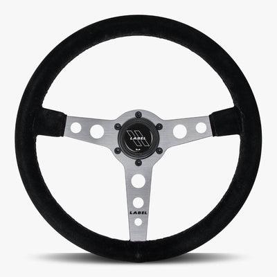 The Daytona Steering Wheel | Black Alcantara Suede & Graphite Spoke