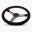 The Daytona Steering Wheel | Black Alcantara with Graphite Spokes & Red Stitching - Korvel