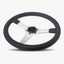 The Daytona Steering Wheel | Black Leather & Silver Spokes | Bavarian Stitch Design - Korvel