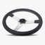 The Daytona Steering Wheel | Black Leather | Silver Spokes | White Stitching - Korvel