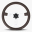 The Daytona Steering Wheel | Luxurious Nappa Brown Leather | Silver Anodized Spokes - Korvel