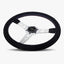 The Daytona Steering Wheel | Black Alcantara & Silver Spokes | Bavarian Stitch Design - Korvel