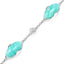 29.70 Carat Genuine Amazonite & White Agate Sterling Silver Bracelet