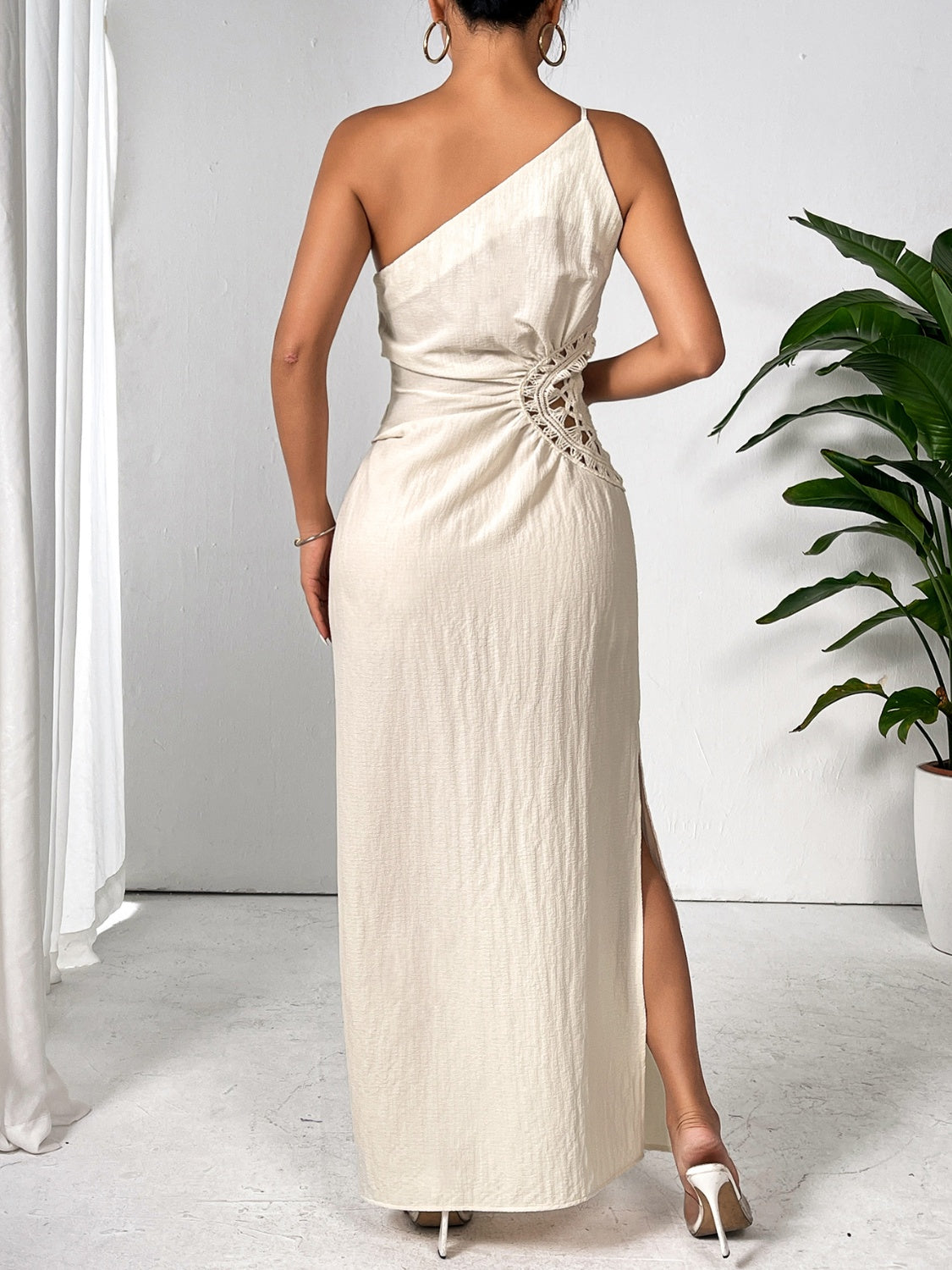Robe Maxi Sans Manches à Épaule Unique - Vêtements de Soirée Élégants