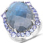 Bague en argent sterling de 13,99 carats en labradorite et tanzanite
