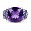 6.34 Carat Genuine Amethyst and Tanzanite Sterling Silver Ring