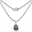 14.10 Carat Genuine Ruby Teardrop Pendant in Sterling Silver