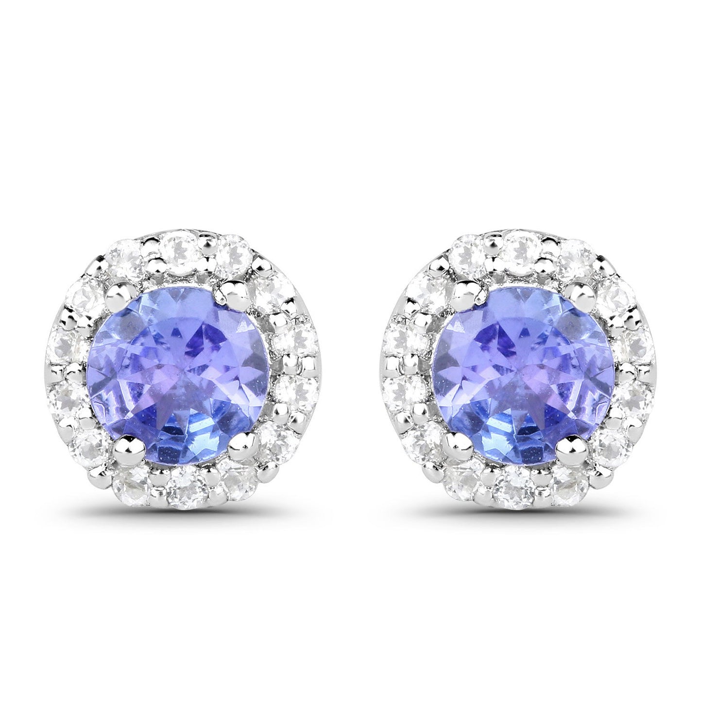 Ensemble de bijoux en tanzanite véritable de 3,77 carats et topaze blanche