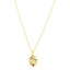 Collar de Incrustación de Gemas Ovalado en Oro Amarillo de 14k con Acabado Pulido