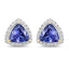 Boucles d'oreilles en tanzanite véritable de 3,82 carats et diamants blancs en or 14K