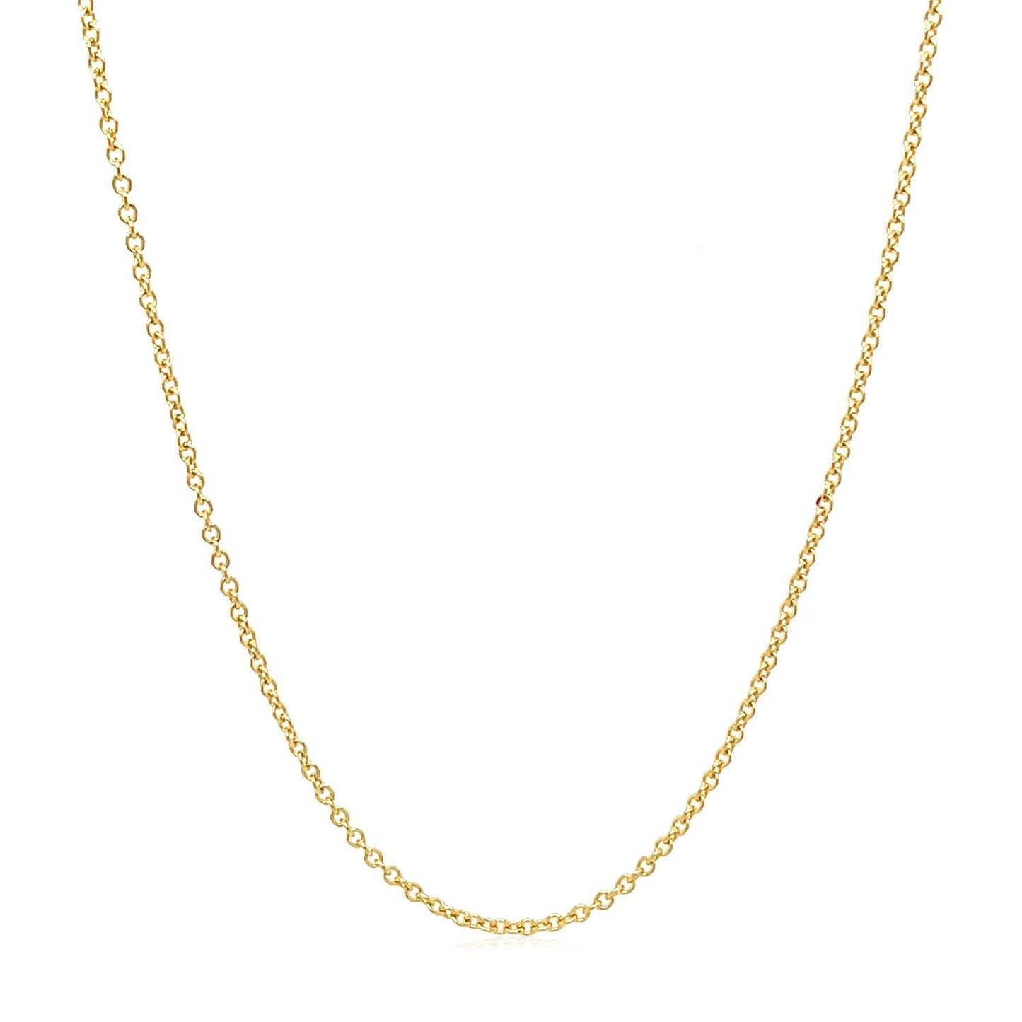 14k Yellow Gold Round Cable Link Chain - 1.3mm