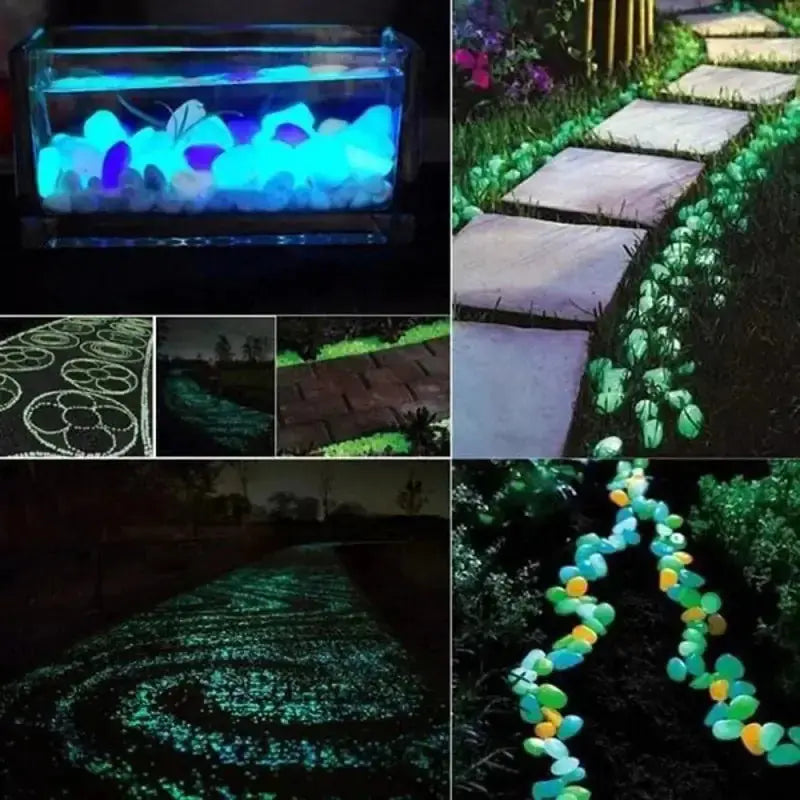 Galets Lumineux dans le Noir pour le Jardin