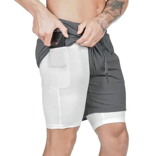 Shorts de course 2-en-1 pour hommes pour un mode de vie actif