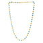 14k Yellow Gold Turquoise Geometric Mirror Gem Chain Necklace