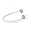 .925 Sterling Silver Yellow Citrine & Diamond Accent Bangle Bracelet