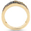 Bague en cluster de diamants véritables plaquée or jaune 14K de 1,25 carat