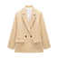 Summer Casual Relaxed-fit Double-breasted Blazer
