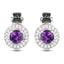 Boucles d'oreilles en argent sterling avec améthyste et diamants de 2,29 carats