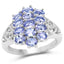 Bague de fiançailles en argent sterling avec tanzanite véritable de 2,21 carats