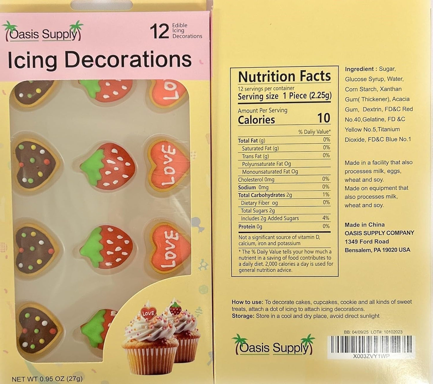 Valentine's Day Edible Icing Decorations - 20 Count