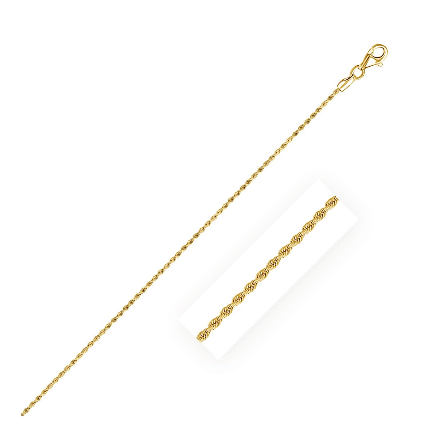 Chaîne en or jaune 14 carats avec coupe diamant - 1,60 mm