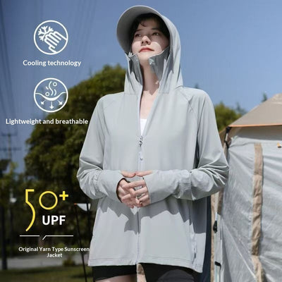 Manteau de protection solaire large à large bord en soie glacée pour femmes