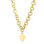 14k Yellow Gold Rolo Link Necklace with Heart Tag