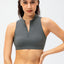 Full Size Cropped Cutout Back Zipper Front Active Tank Top