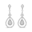 Boucles d'oreilles pendantes en diamant en or blanc 18K en forme de goutte