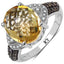 4.69 Carat Citrine & Diamond .925 Sterling Silver Cocktail Ring