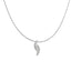 Collier Pendentif Courbe Bypass en Argent Sterling .925 avec Accent de Diamant