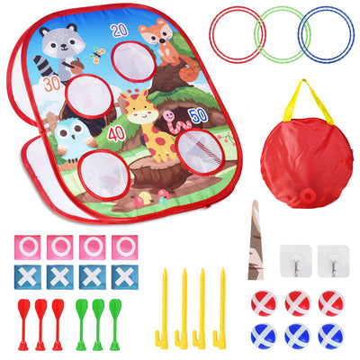 Juego de lanzamiento de bolsas de frijoles 5 en 1 para diversión al aire libre
