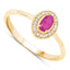 0.33 Carat Ruby and Diamond 14K Yellow Gold Engagement Ring