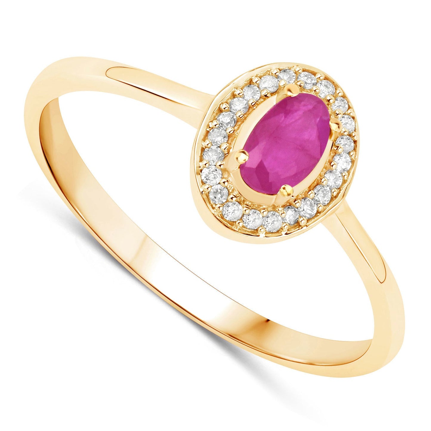 0.33 Carat Ruby and Diamond 14K Yellow Gold Engagement Ring