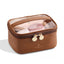 Premium Leather Transparent Cosmetic Bag for Travel