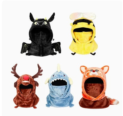 Cartoon Ski Mask and Snowboarding Helmet Hat Set