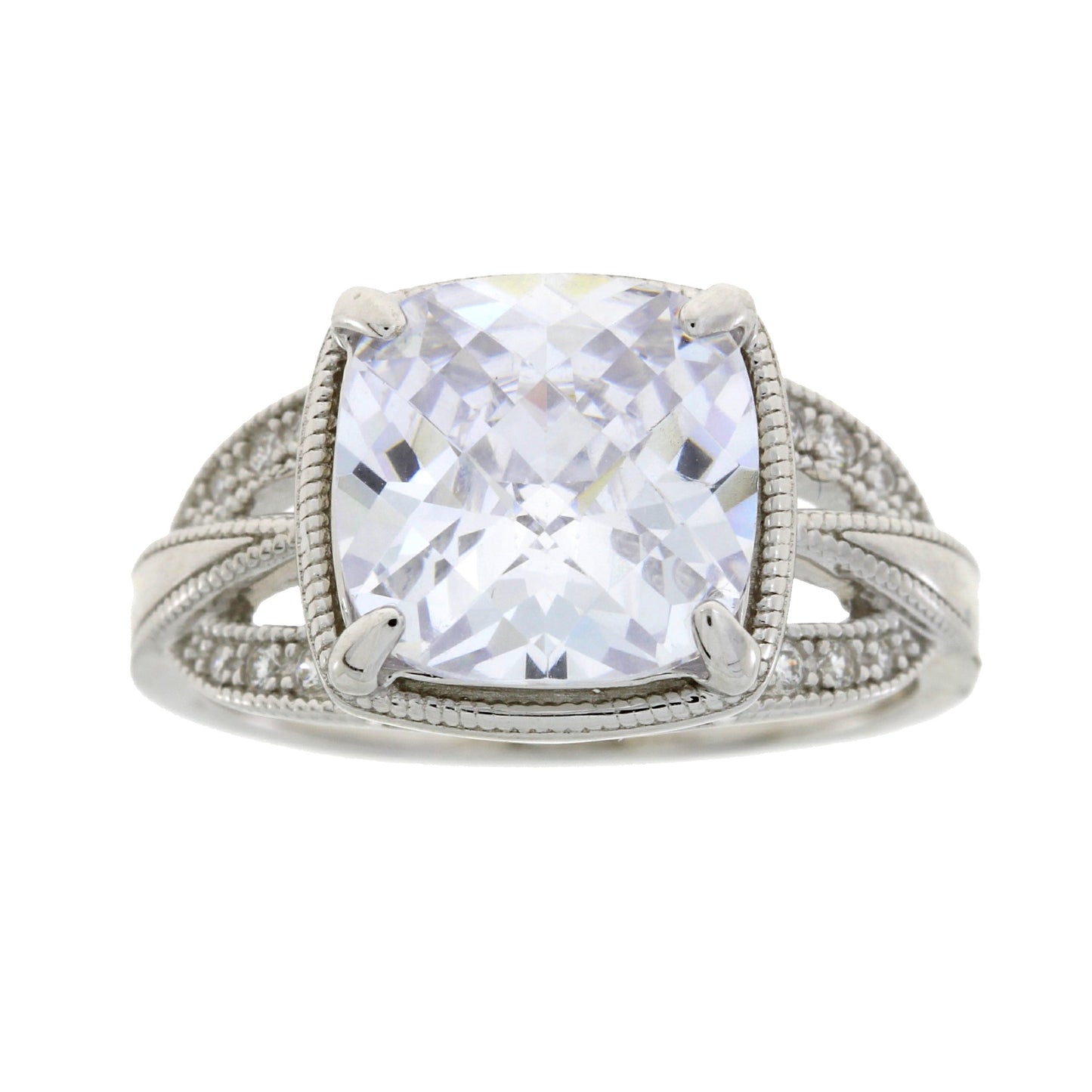 Natural Cubic Zirconium Ring in Sterling Silver