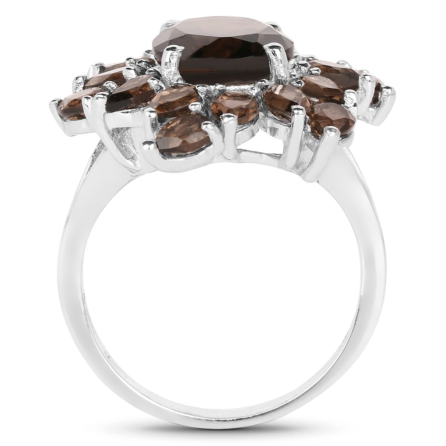 5.69 Carat Genuine Smoky Quartz Sterling Silver Ring