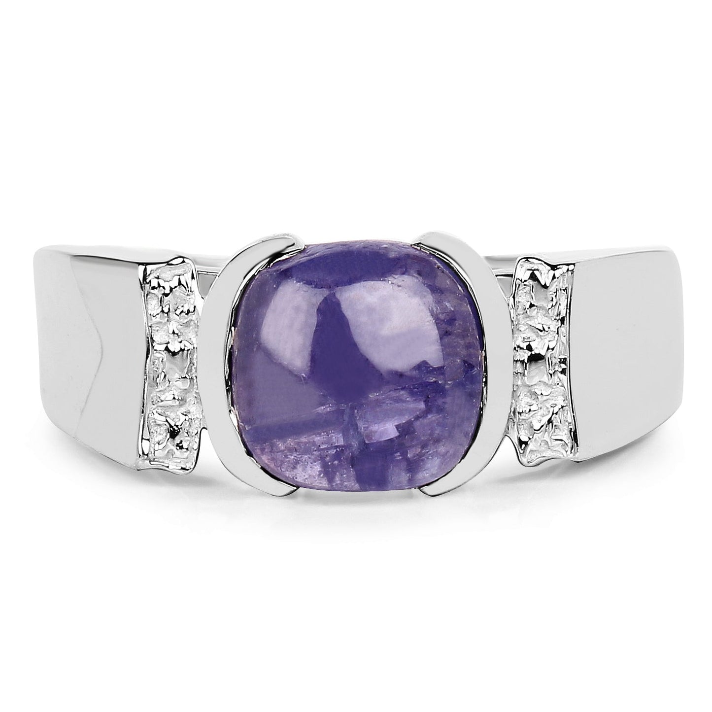 Anillo de Compromiso de Plata Esterlina con Tanzanita Natural de 2.80 Quilates