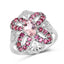 1.82 Carat Genuine Morganite & Rhodolite Sterling Silver Ring