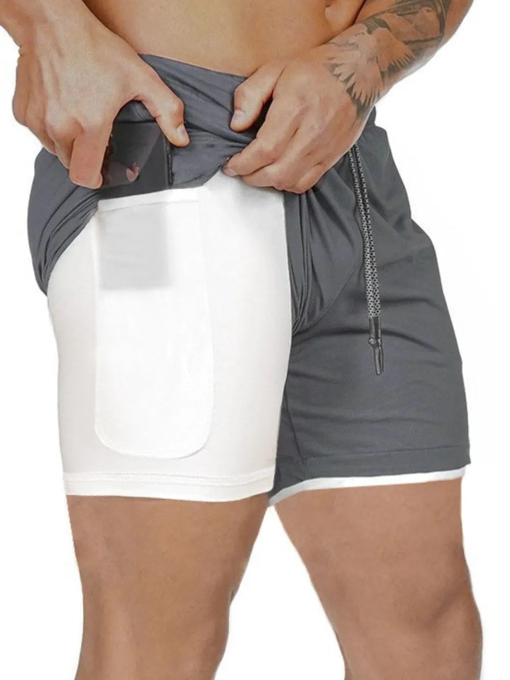 Pantalones Cortos Activos de Talla Grande para Hombre con Cintura Ajustable