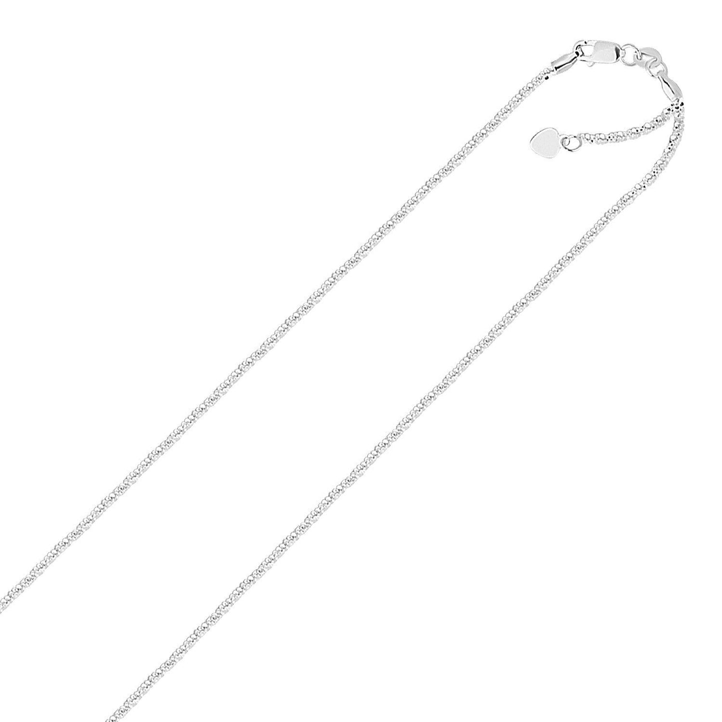 Chaîne scintillante ajustable en or blanc 14k 1,5 mm
