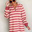 Chic Black Striped Collar Long Sleeve Mini Dress - Effortlessly Elegant Casual Wear for Women - Korvel