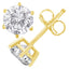 Boucles d'oreilles classiques en diamant rond de 1,5 Cttw en or jaune 18K