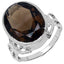 26.52 Carat Genuine Smoky Quartz Jewelry Set in Sterling Silver